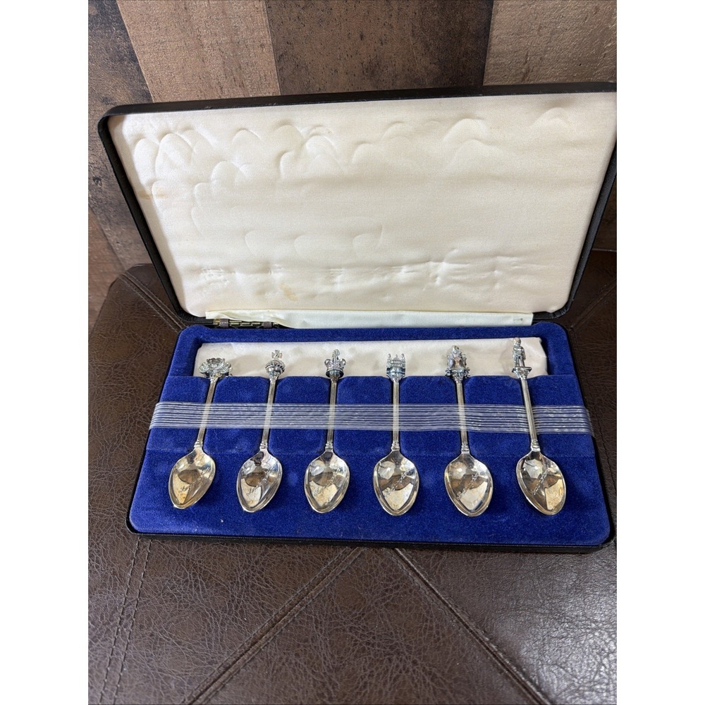 Vintage Sandringham Coronation Spoon‎ Set 6pc WAPW Silver Plate Great Britain
